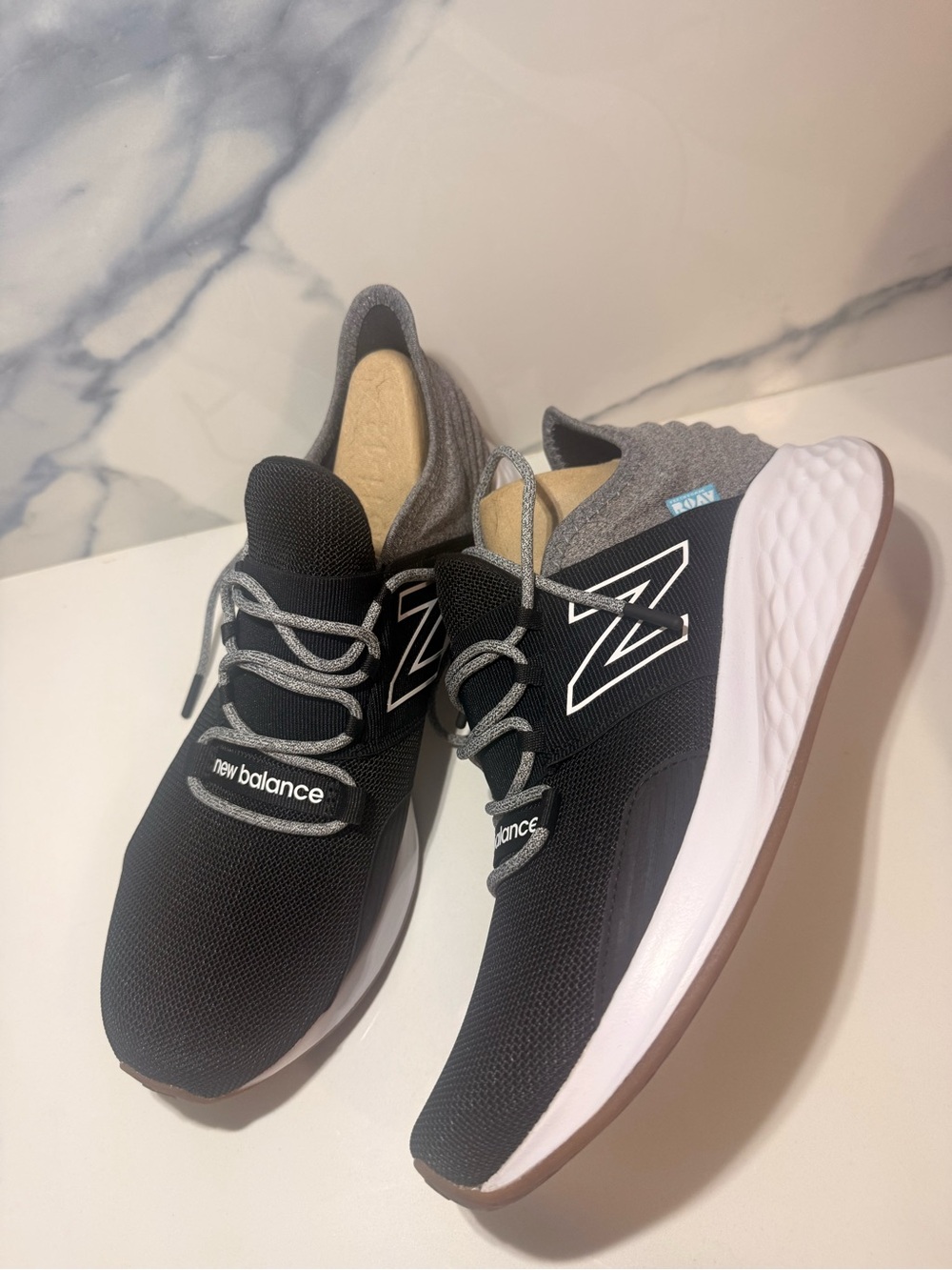 New Balance Men's Black and Gray Lace-Up Sneakers - Picture 2 of 7